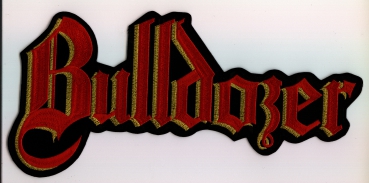 Bulldozer - Gelb Rotes Logo Rückenaufnäher