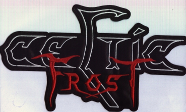 Celtic Frost - Weiss Rotes Logo Rückenaufnäher