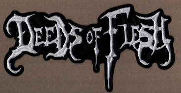 Deeds of Flesh - Weisses Logo Rückenaufnäher