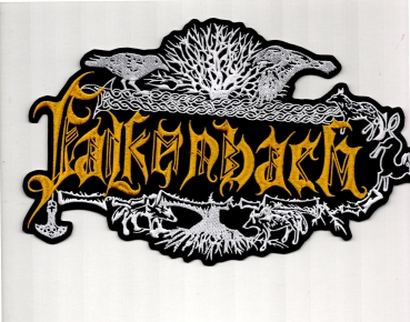 Falkenbach - Weiss Gold Weisses Logo 2 Rückenaufnäher