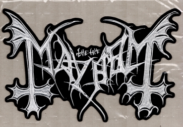 Mayhem - Weisses Logo Rückenaufnäher