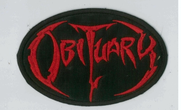 Obituary - Rotes Logo Oval Aufnäher