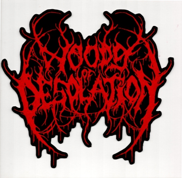 Woods of Desolation - Rotes Logo Rückenaufnäher