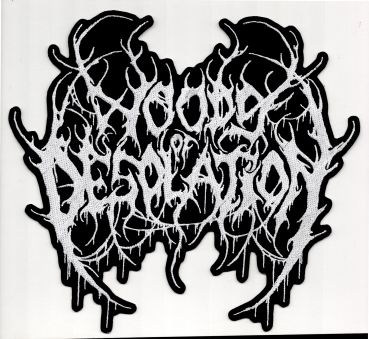 Woods of Desolation - Weisses Logo Rückenaufnäher