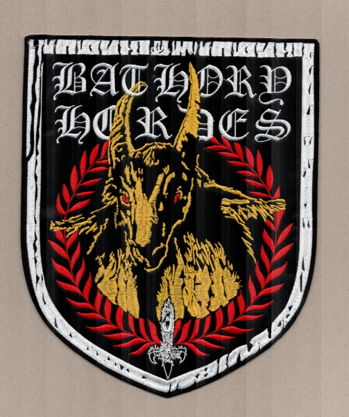 Bathory - Hordes Weiss Gold Goat Schild Rückenaufnäher