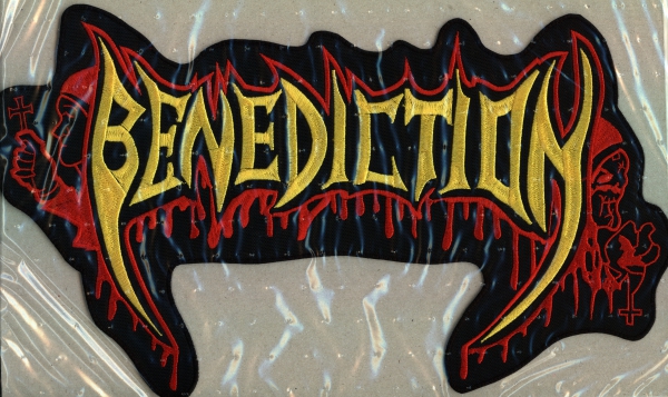 Benediction - Gelb Weiss Logo Rückenaufnäher