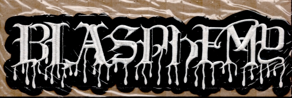 Blasphemy - Weisses Logo Rückenaufnäher