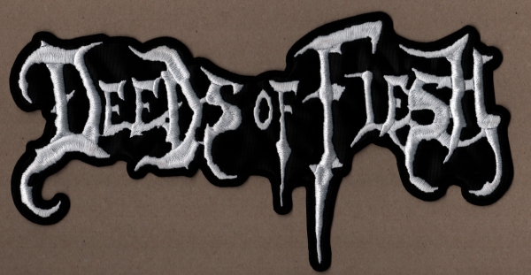 Deeds of Flesh - Weisses Logo Rückenaufnäher