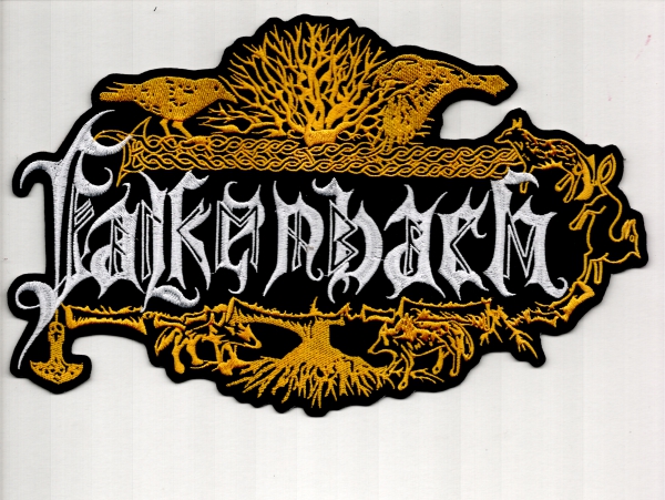 Falkenbach - Gold Weiss Goldenes Logo 2 Rückenaufnäher