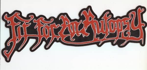 Fit for an Autopsy - Weiss Rot Weisses Logo Rückenaufnäher