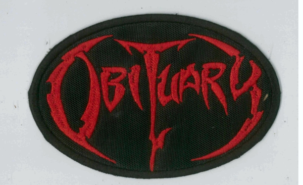 Obituary - Rotes Logo Oval Aufnäher