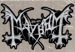 Mayhem - White Logo Backpatch